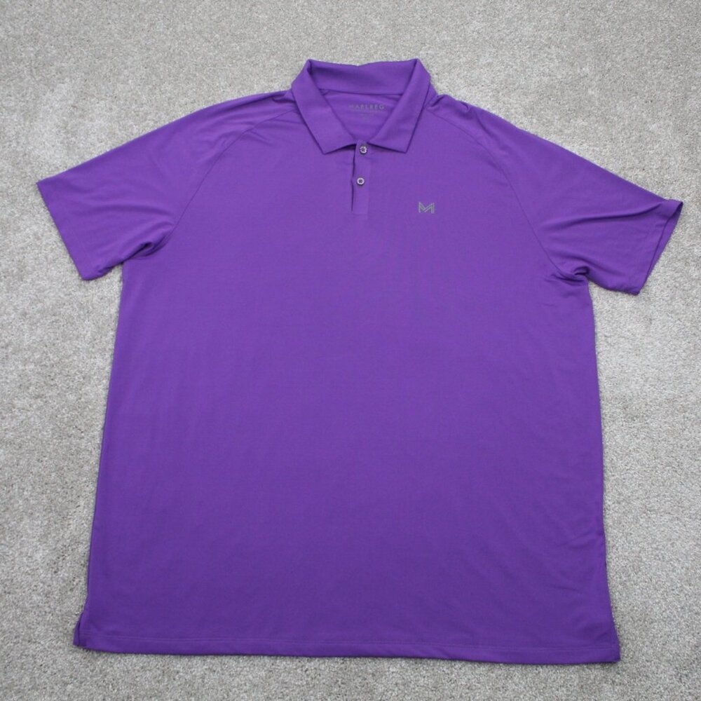 Maelreg Performance Polo Shirt‎ Mens 2XL XXL Purple Short Sleeve Golf Pulloverb